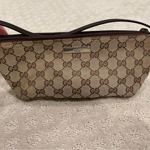 Gucci small shoulder bag GG print tan/brown